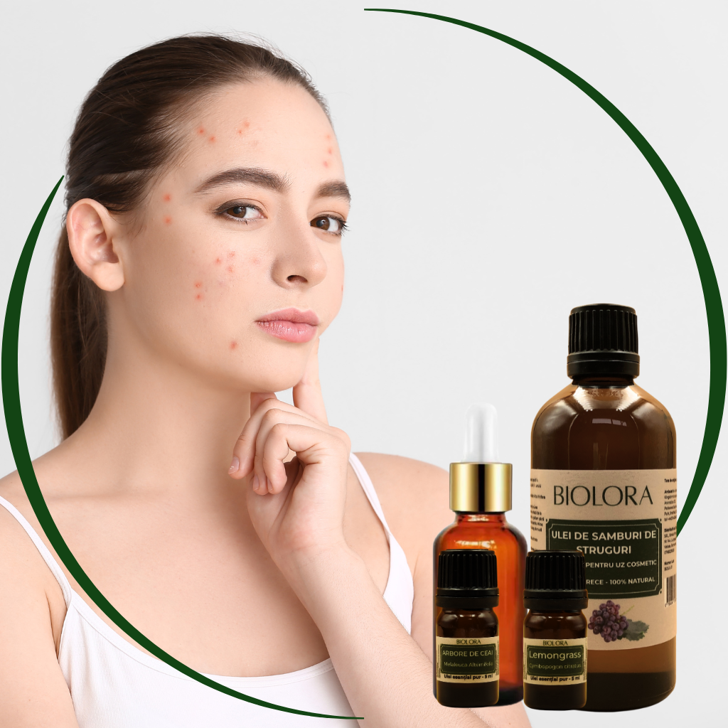 Kit preparare ser îngrijire ten acneic Biolora