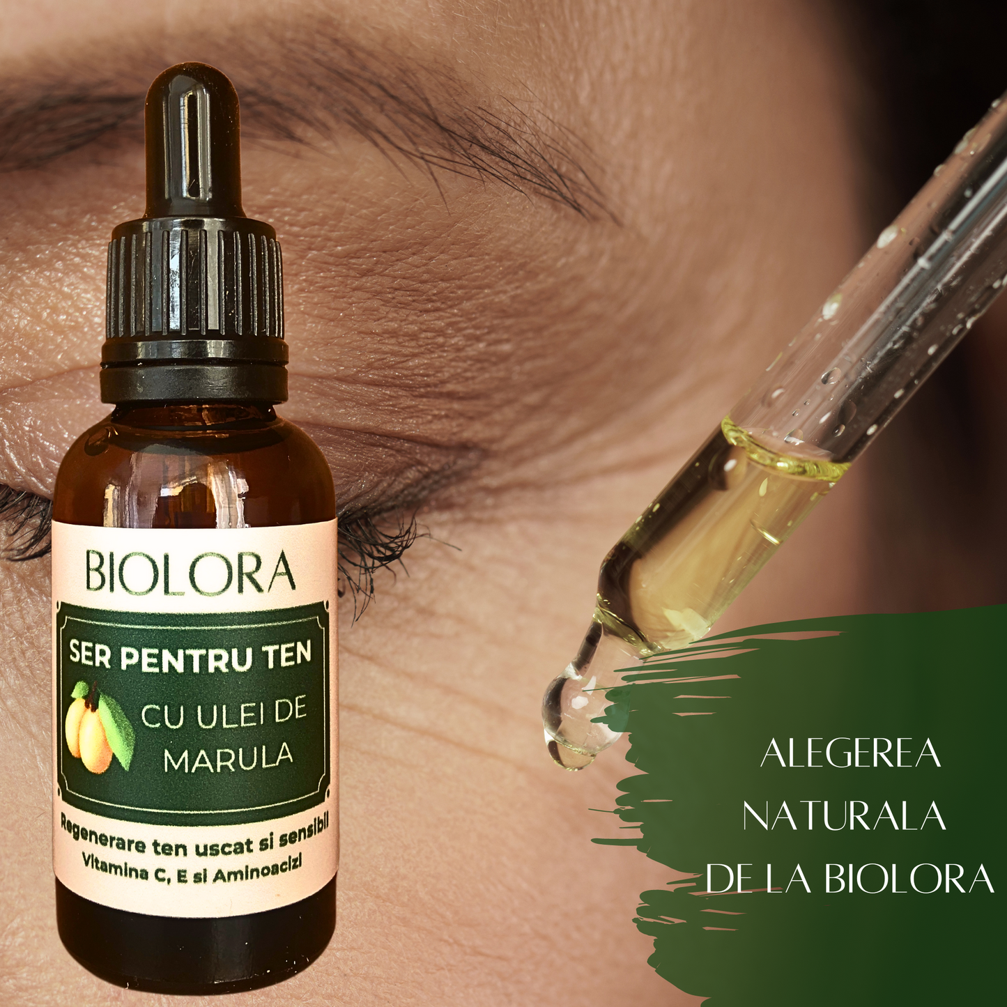 Ser pentru ten uscat si sensilbil Biolora, cu Ulei de Marula, 30 ml