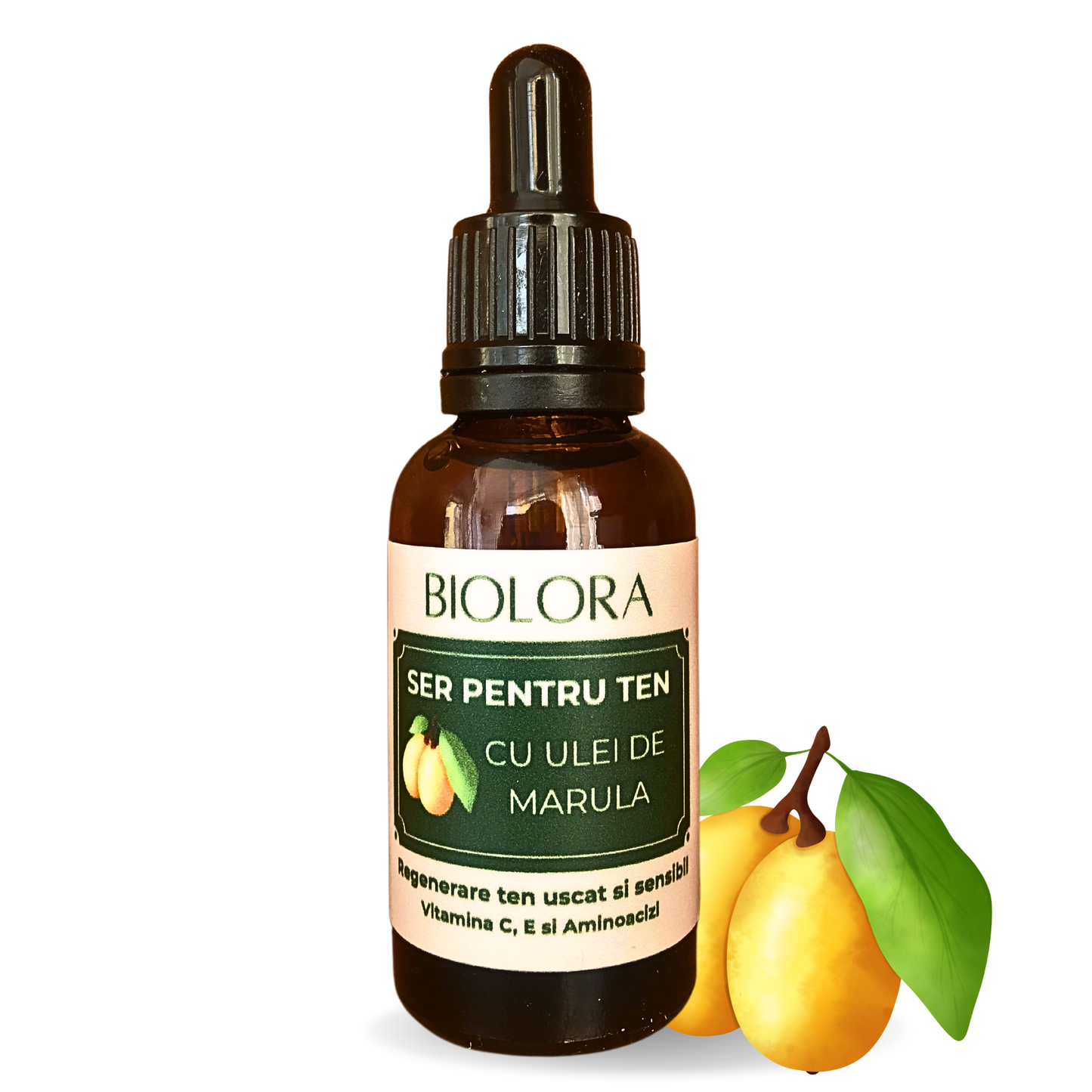 Ser pentru ten uscat si sensilbil Biolora, cu Ulei de Marula, 30 ml