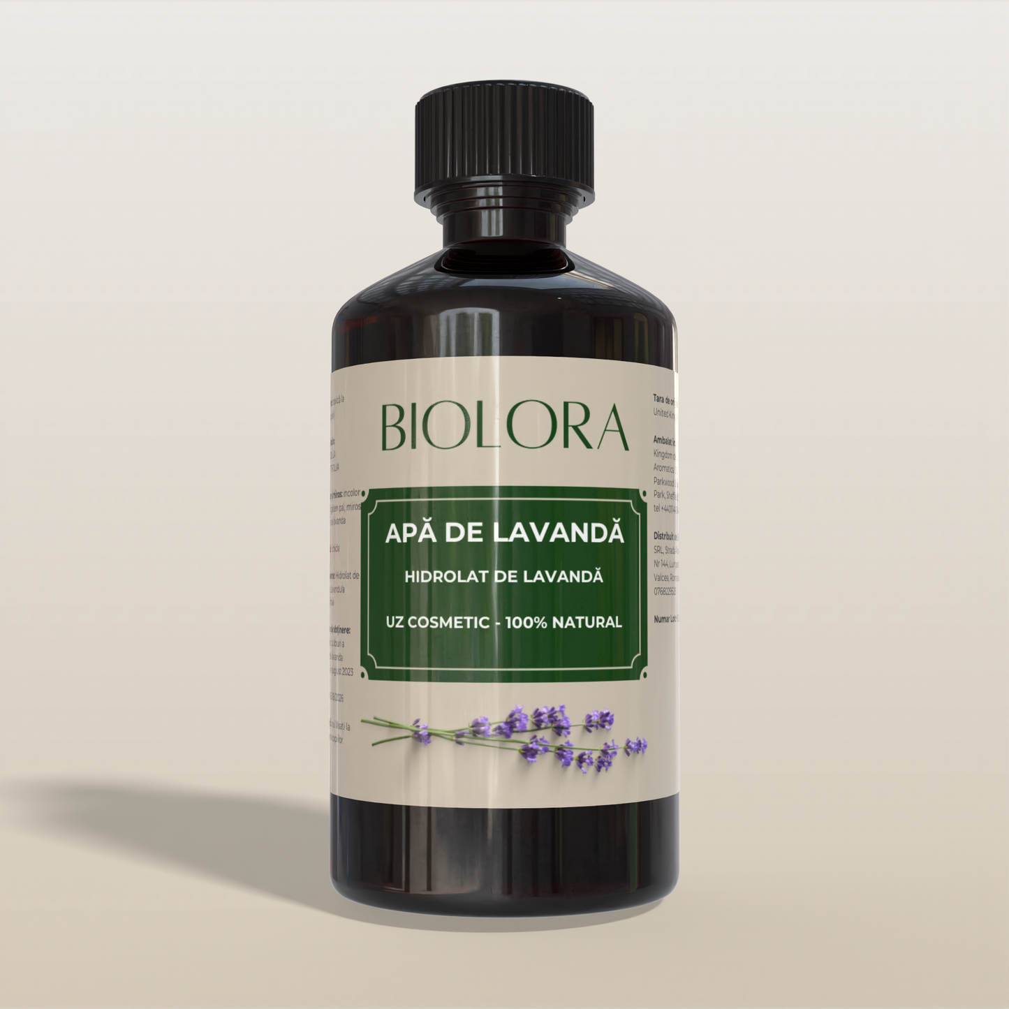 Apa de Lavanda/ Hidrolat de Lavanda Biolora, 100% natural, uz cosmetic, pentru ingrijirea pielii si a parului, 100 ml