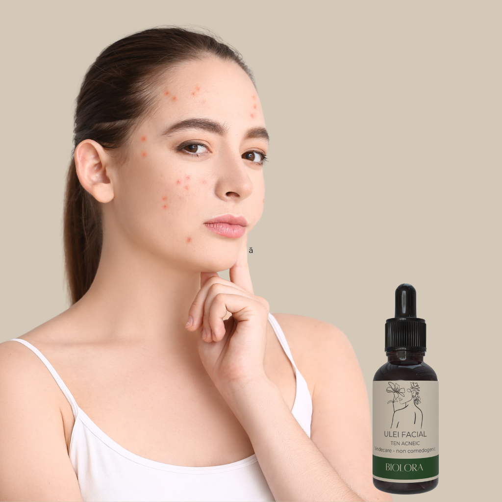 Ulei Facial Biolora pentru ten acneic cu Samburi de Struguri, Arbore de Ceai si Lemongrass