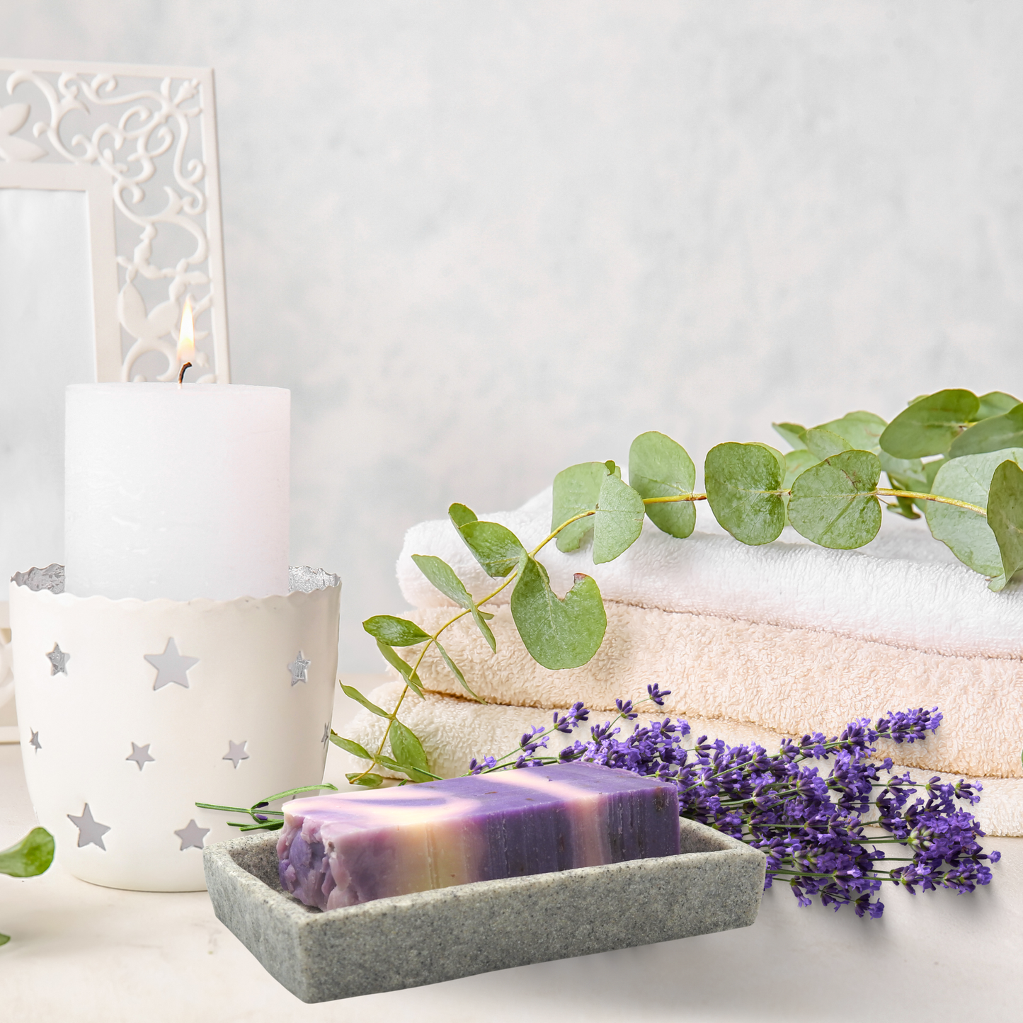 Sapun de casa natural cu ulei de masline si lavanda