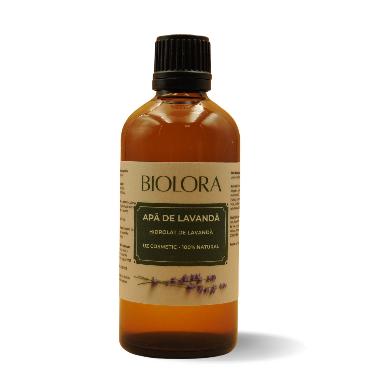 Apa de Lavanda/ Hidrolat de Lavanda Biolora, 100% natural, uz cosmetic, pentru ingrijirea pielii si a parului, 100 ml