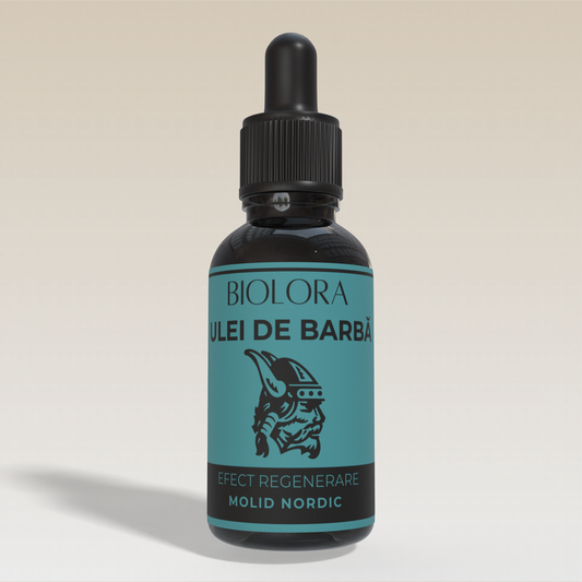Ulei pentru barba Biolora, aroma Molid Nordic, 30 ml, efect regenerare, cu uleiuri naturale si uleiuri esentiale