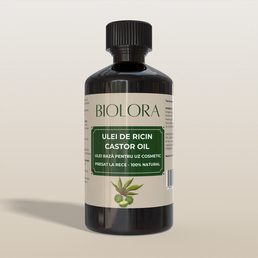 Ulei de Ricin(Castor Oil) Biolora, presat la rece, 100% natural, uz cosmetic, pentru ingrijirea pielii si parului, 100 ml