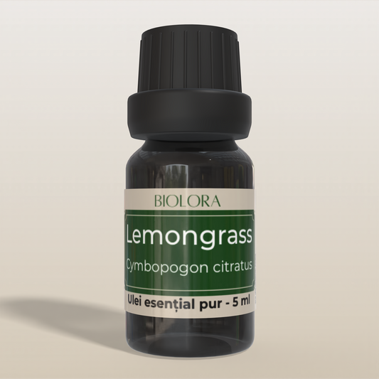 Ulei Esential de Lemongrass Biolora, aromaterapie, puritate 100%, nediluat, 5 ml